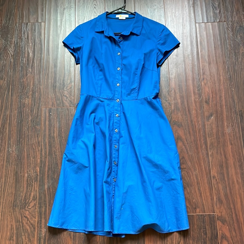 Vintage Royal Blue Button Down Dress